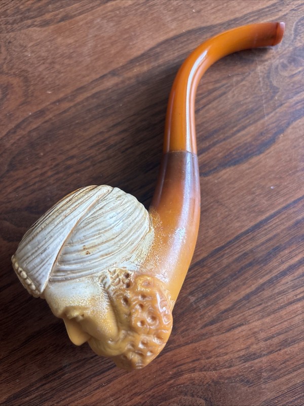 Antique  Hand Carved Block Meerschaum Pipe