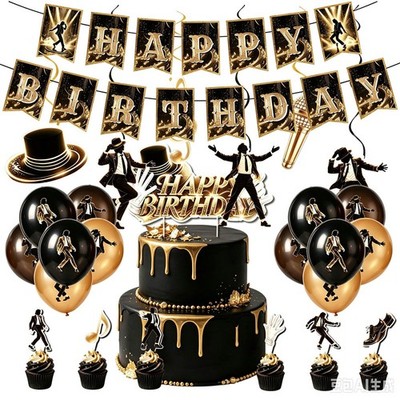 Neu Michael Jackson Geburtstagsfeier Dekoration Tischdecke Ballon Banner Zubehör