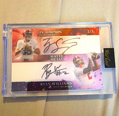 2026 Wild Card Matte Metal Ty Simpson/Ryan Williams Alabama Auto /2 MMDA09-TSRW