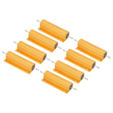 100W 3.3 Ohm Aluminum Shell Resistor, 8 Pack Aluminum Housing Resistor, Golden