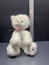 Russ Shining Stars White Cat Kitty Plush Blue Eyes Pink Bow No Tag