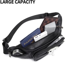 ZZNICK Genuine Leather Fanny Pack/Waist Bag/Organizer with Adjustable Belt, M...