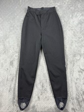 Vintage Roffe Ski Snow Pants Womens Sz 10 Reg Small Black Stirrup W Solo ITB