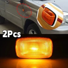 2Pcs Amber Front Fender Side Marker Indicator Lights For 1997-2005 Toyota Hilux