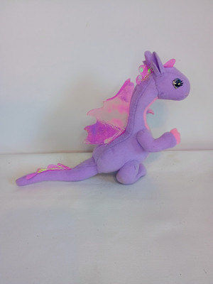 Mattel 2003  Rapunzel Penelope Dragon Soft Toy Purple Pink Plush 6'' Tall