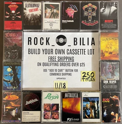$1 And UP 80s 90s METAL Buy $25 Get Free Shipping CASSETTE TAPES BUILD YOUR LOT • 46$