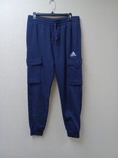 Adidas Essentials Fleece Tapered Cargo Joggers Mens L Navy Blue Sweatpants