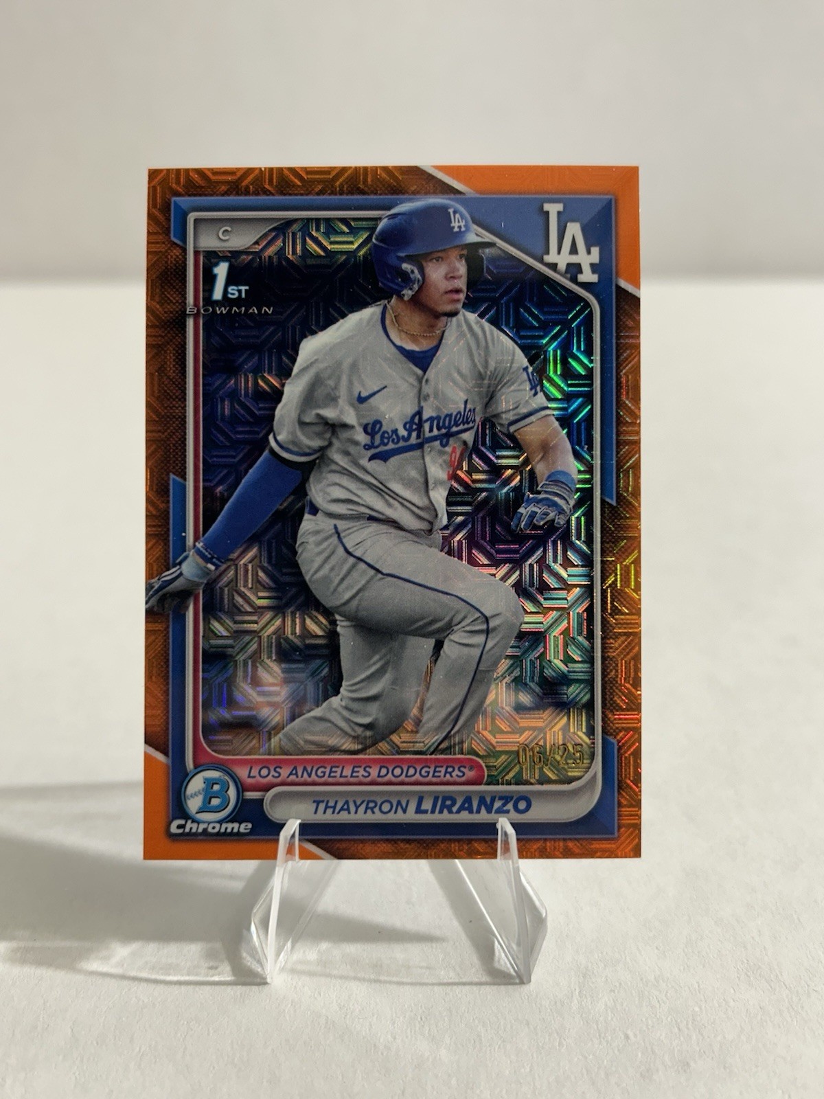 2024 Bowman Chrome Thayron Liranzo 1st Bowman Chrome Orange Mojo Refractor /25