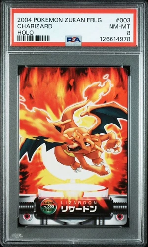 Charizard No. 003 FireRed LeafGreen Holo Zukan Carddass PSA 8 MT