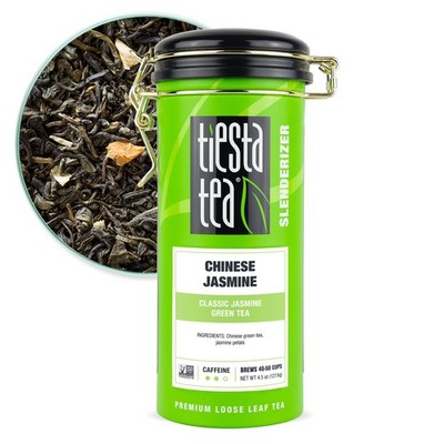 Classic Jasmine Green Tea Premium Loose Leaf 50 Cups Reusable Tin Aromatic Brew
