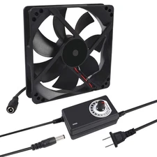 120mm x 25mm 110V 220V AC Powered Cooling Fan with Speed Controller 1225 