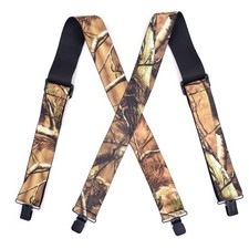 Men's Camouflage Suspenders Elastic Adjustable Braces Motorcycle Work Trousers