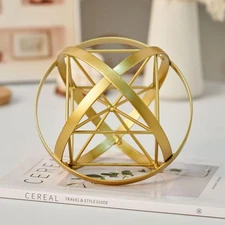 Metal Geometric Sculpture Sphere for Modern Home, Living Room