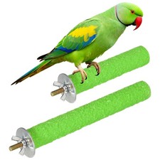 Bird Cage Perch Parrot Grinding Claw Sticks 4/6 Inch Wooden Green 2Pcs