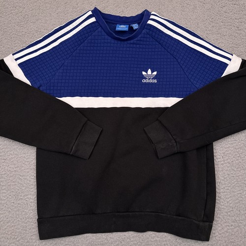 adidas Originals Waffle Knit Sweatshirt Boys Large Trefoil Logo Crew Neck