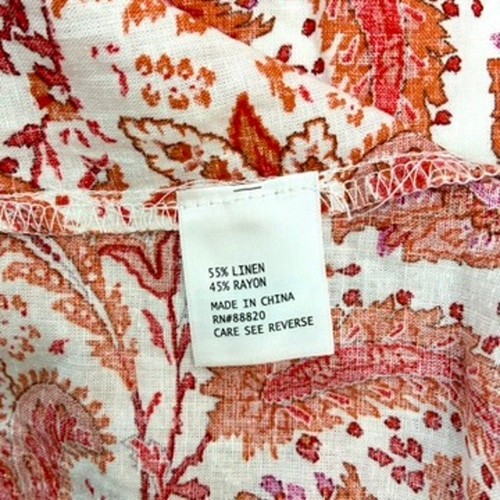 Cynthia Rowley Leinenmischung orange und creme Paisley Babydoll Tunika-Plus 3X - Bild 9 von 9