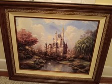 Thomas Kinkade - A New Day at the Cinderella Castle  numbered 484 / 690 Framed 