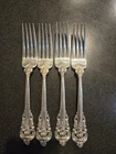 Set of 4 Wallace Grande Baroque Sterling Silver Dinner Forks 7.25” No Mono