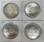 1963 1964 1965 1966 Lot Of 4 Canada Silver Dollars