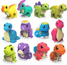 12 Pack Dinosaur Bath Toys - Mold Free, No Hole, Water Toys for Toddlers