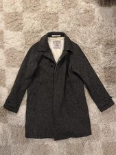 Beams Harris Tweed Wool Raglan Sleeve Overcoat Medium