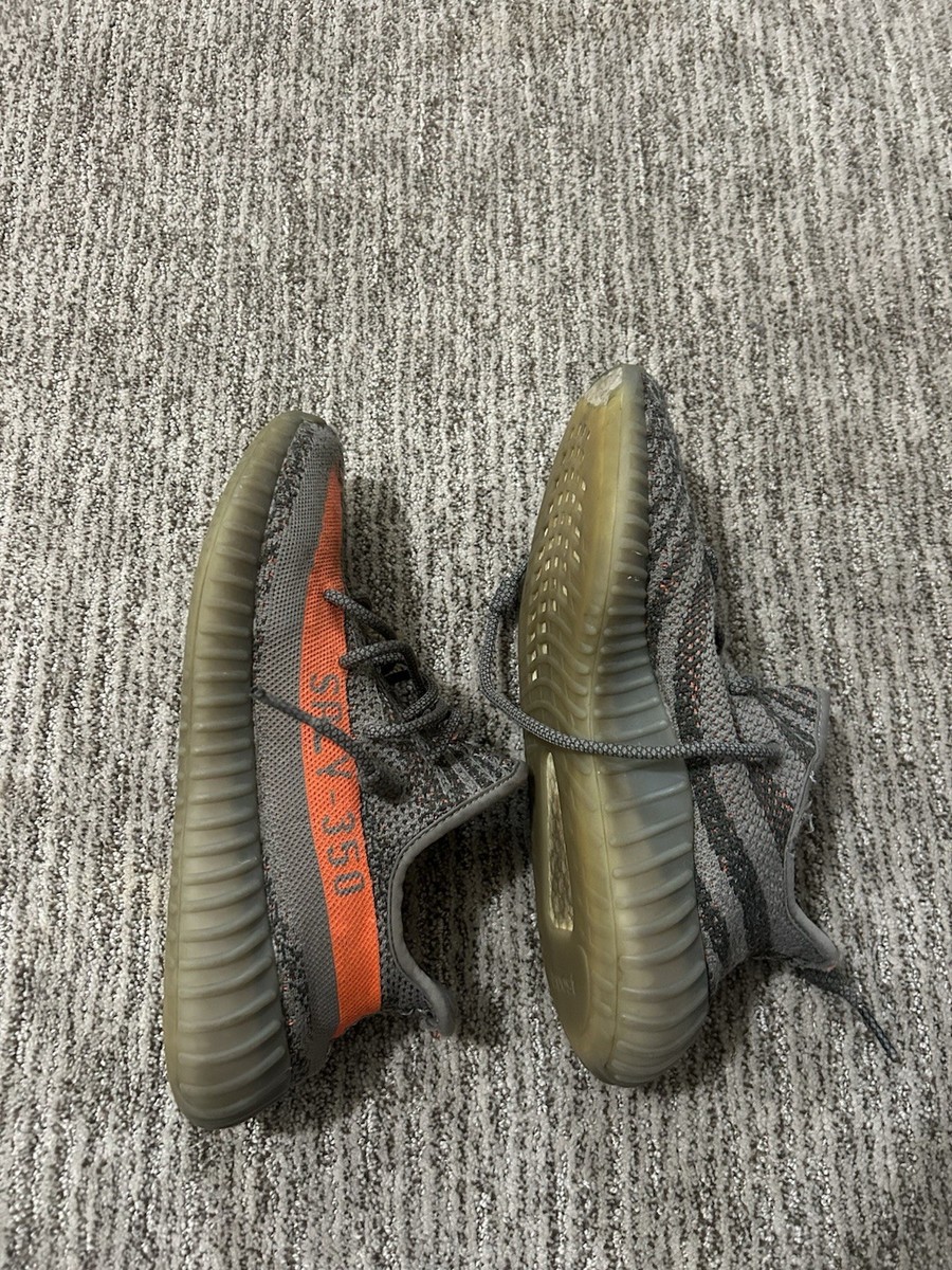 adidas Yeezy Boost 350 V2 Carbon Beluga Gray/Orange Primeknit Low