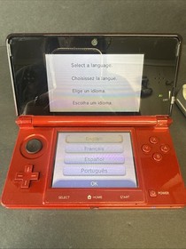 Nintendo 3DS CTR-001 USA RED w/ AC Adapter SD Card & stylus