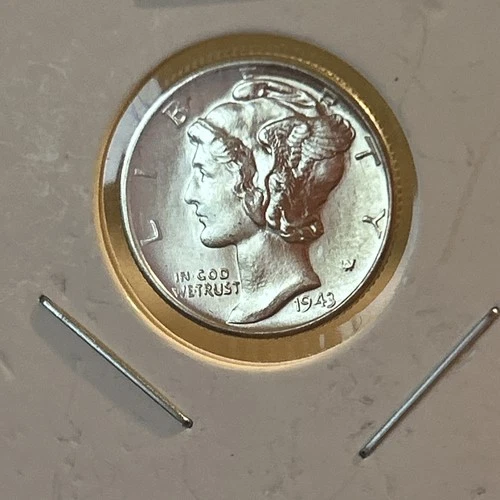 1943-S Brilliant Uncirculated Silver Mercury Dime... GEM+ Condition. See photos.