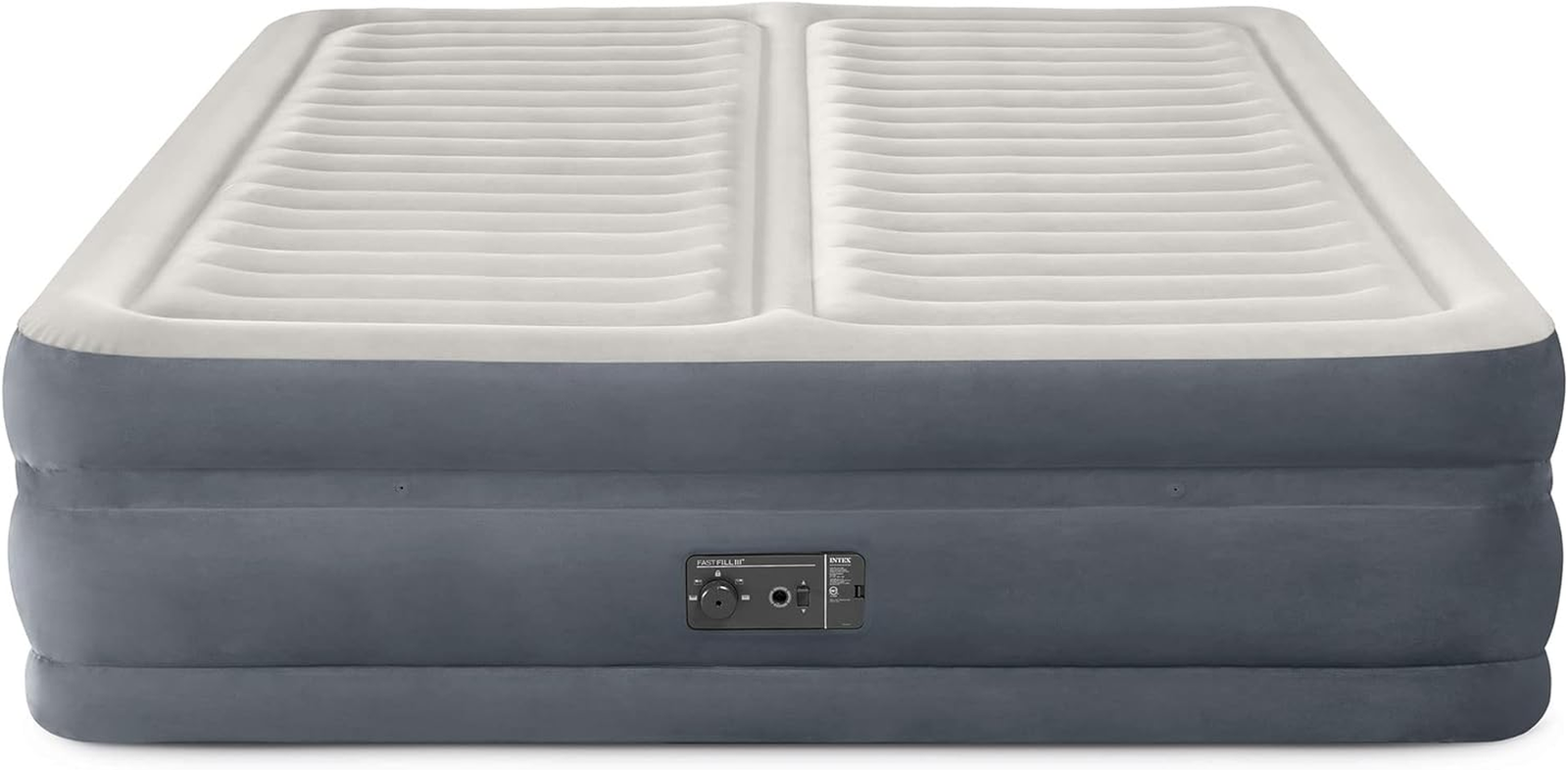 Intex Deluxe Dual Zone 22 Inch King Sized Air Mattress Fiber Tech Construction f