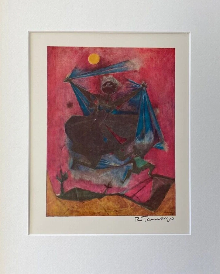 RUFINO TAMAYO + 1952 Impresionante impresión firmada Ltd. Edición Nuevo Oro 16x12 pulgadas Enmarcado $ Foto 2 de 4