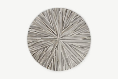 Made.com Halo Hide runder Teppich, 180 cm Durchmesser in Tonal Grey