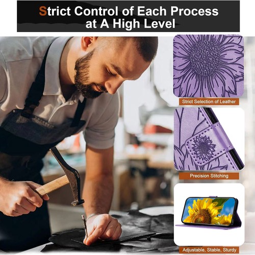Funda tipo billetera de cuero PU con relieve de girasol para Google Pixel 9A/9Pro XL/9Pro/9/7 - Imagen 33 de 54