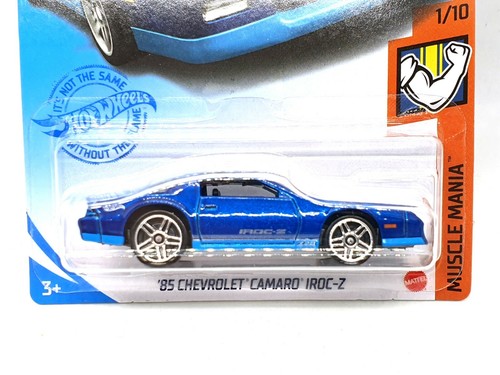 Hot Wheels Blue '85 Chevrolet Camaro IROC-Z Kids Model Diecast Car Muscle Mania - Picture 4 of 7