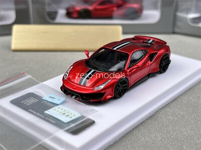 1/64 ノビテック フェラーリ 488 Pista Rosso Red DCM 1/64 Scale Ferrari Novitec 488 Pista Red1 Diecast Car