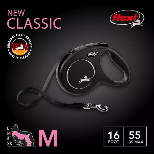 Flexi 25210769: Classic Retractable Tape Dog Leash, Blk Medium, 16 ft, Black - Picture 7 of 7