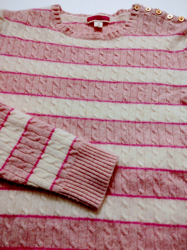 J. CREW Women's Round Neck 100% Cashmere Size SP Petites Sweater BUTTON ACCENTS