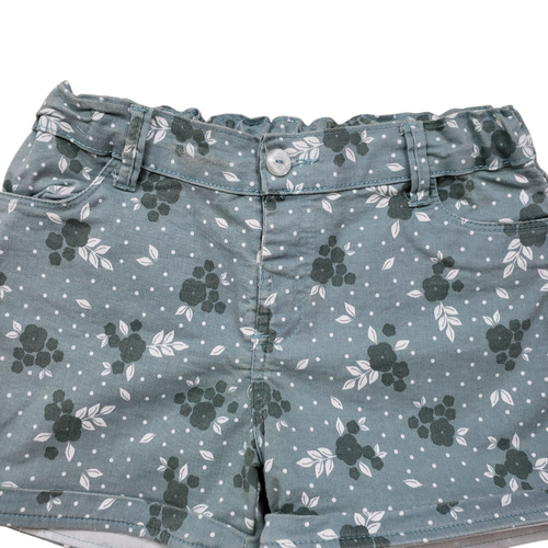 Puppet Shorts Girls Floral 8 Green Tropical Denim Mid Rise Adjustable Boyfriend - Picture 2 of 10