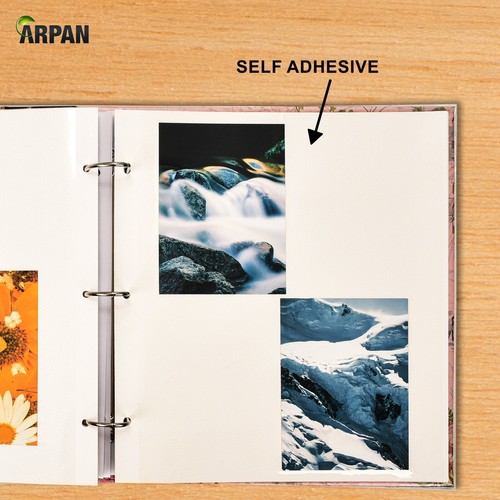 Arpan extra großes selbstklebendes Fotoalbum mit 3 Ringen 20 Blatt / 40 Seiten - Bild 63 von 148