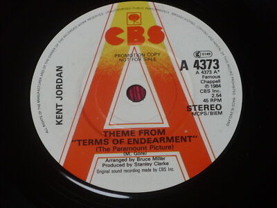 Kent Jordan    Theme From ''Terms Of Endearment'' UK PROMO EX+ 7''