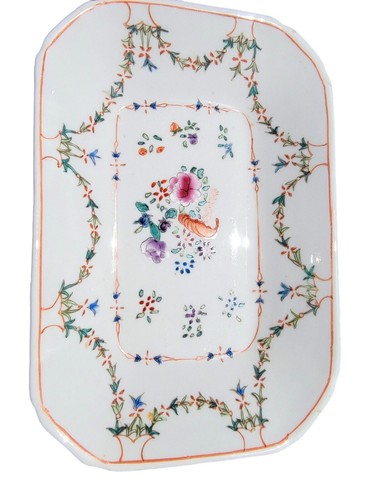 Antique Chinese Export Tureen Boars Head Handles 3 Piece Hand Painted Floral - Picture 7 of 16