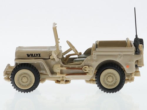 Jeep 1/4 ton US Army military 1944 beige modelo de coche 711ND Cararama 1:72 - Imagen 2 de 4