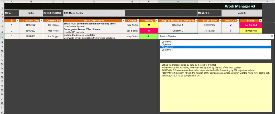 Keep everyone tasks on track and send email reminder- Excel Spreadsheet - Image 2 of 4