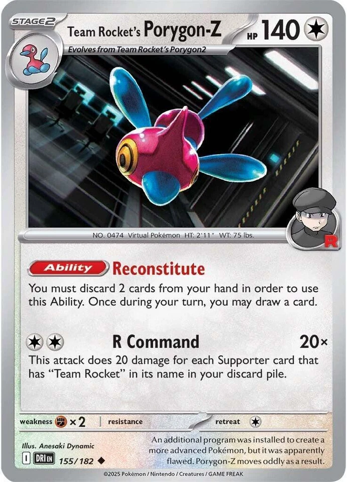 Team Rocket's Porygon-Z 155/182 Sv10: Destined Rivals