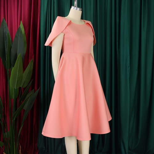Vestido midi informal con volantes manga corta para invitada de boda línea A para mujer - Imagen 17 de 65