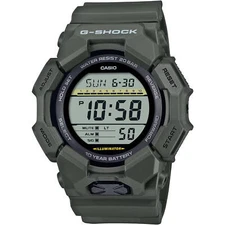 Casio Men's Watch G-Shock World Time Green Bio-Based Resin Strap Digital GD010-3