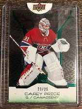 Carey Price 2019-20 UD Buybacks EMERALD Base SP #23/25 C'D #18