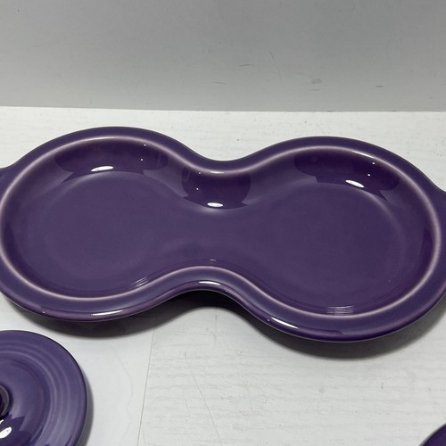 Fiesta Fiestaware Vintage Lilac Creamer And Sugar Set With Tray - Picture 8 of 9