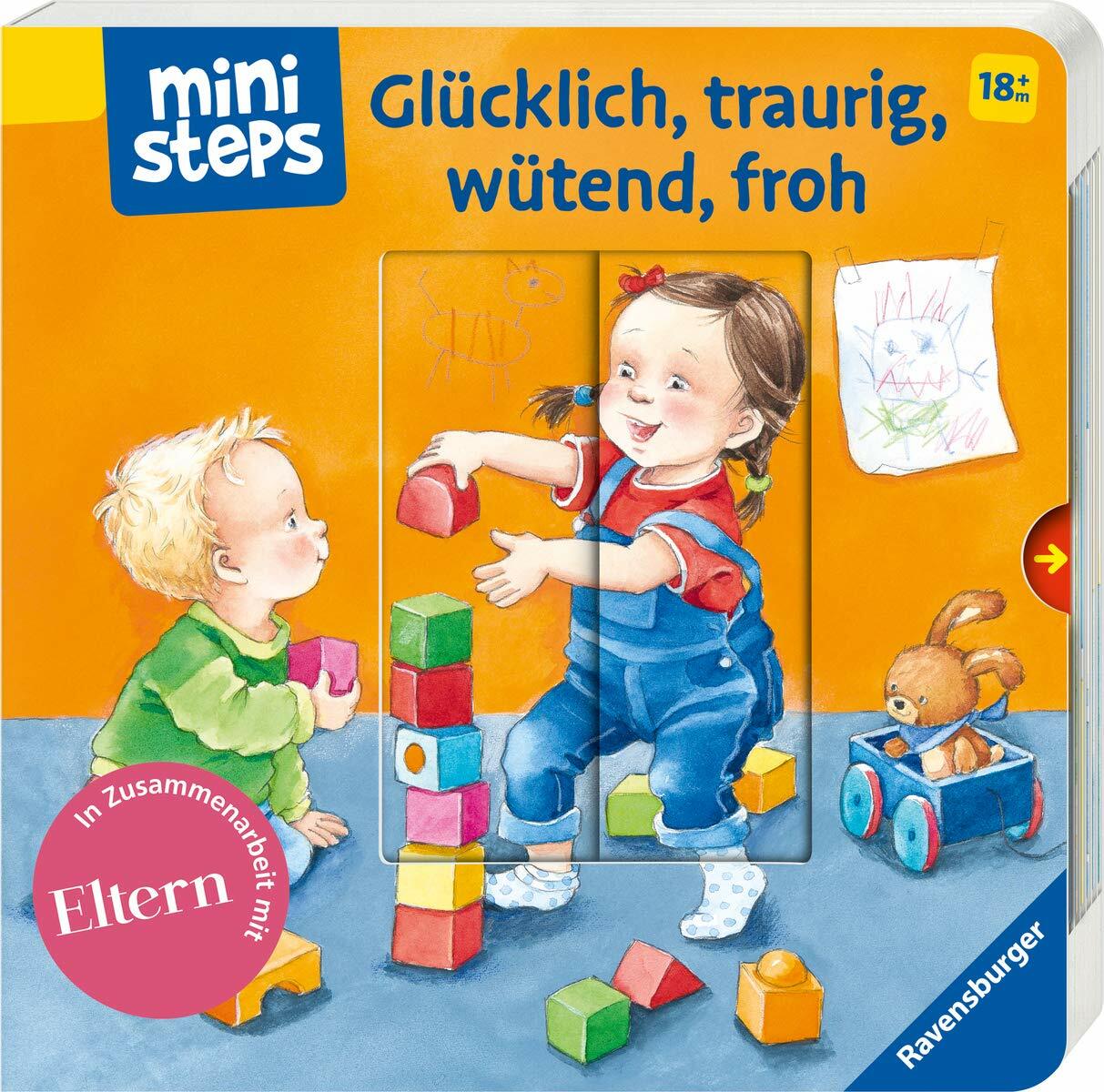 Ministeps Glücklich traurig wütend froh Ab 18 Monate Bilderbuch Gefühle + BONUS