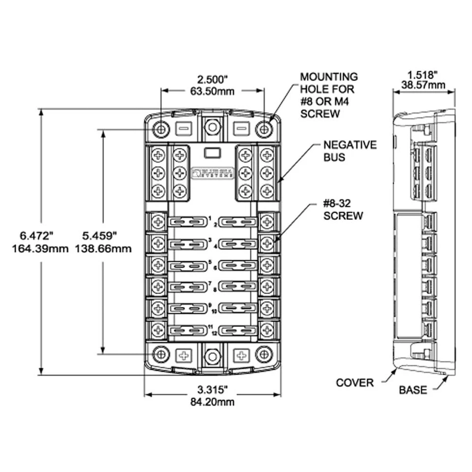 Blue Sea Systems 5026 ST Blade Fuse Block 12 Circuit with Ground and Cover - Image 2 of 4