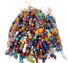 30 Strands Lamp Work Glass Beads, Multi color handmade glass beads., Fancy Beads